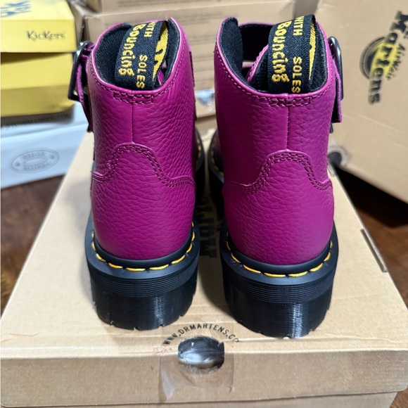 Dr. Martens Devon Heart Fuchsia Milled Nappa Boots - Picture 5 of 9